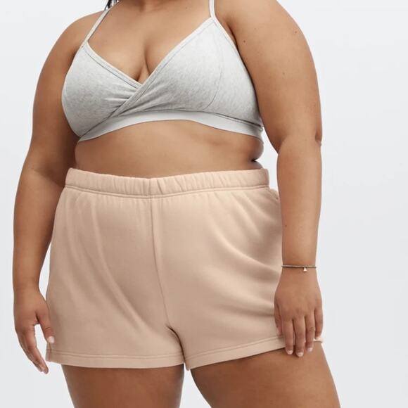 NWT Fabletics Go-To High-Waisted Slim Sweatshort Woman's Size XL -Oak - Picture 2 of 16